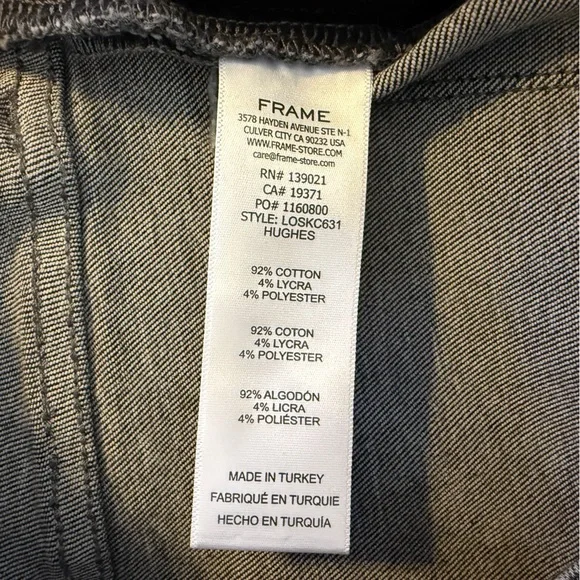 NWT Frame Le One Skinny Crop Jeans In Hughes Black Mid Rise Size 2 (29-34) - Picture 12 of 16